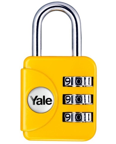 Zámok Yale YP1/28/121/1, visiaci, cestovný, s číselnou kombináciou, žltý