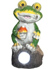Dekorácia Strend Pro Garden, žaba, solárna, 2xLED, 9,5x9x19 cm