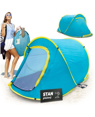 Stan Strend Pro, rozkladací, plážový, modro-žltý, 220x120x95 cm