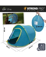 Stan Strend Pro, rozkladací, plážový, modro-žltý, 220x120x95 cm