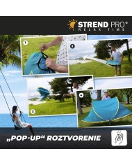 Stan Strend Pro, rozkladací, plážový, modro-žltý, 220x120x95 cm