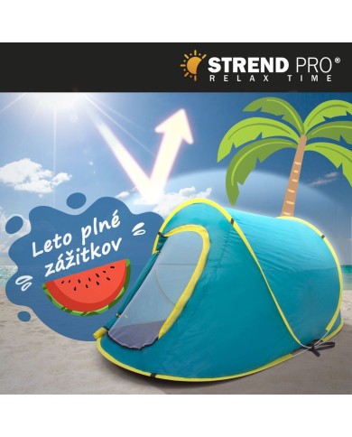 Stan Strend Pro, rozkladací, plážový, modro-žltý, 220x120x95 cm