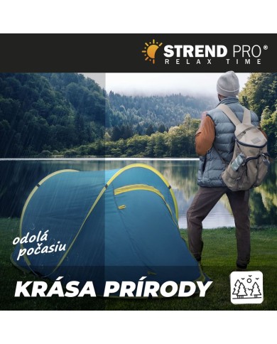 Stan Strend Pro, rozkladací, plážový, modro-žltý, 220x120x95 cm