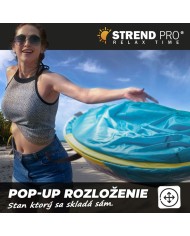 Stan Strend Pro, rozkladací, plážový, modro-žltý, 220x120x95 cm