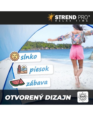 Stan Strend Pro, rozkladací, plážový, modrý, 190x120x90 cm