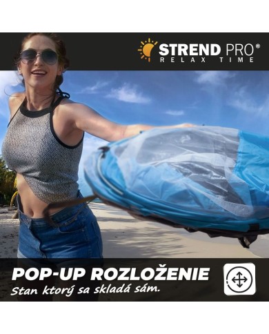 Stan Strend Pro, rozkladací, plážový, modrý, 190x120x90 cm