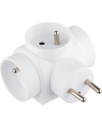 Zásuvka Strend Pro, rozbočovacia, biela, 3x 16 A