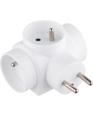 Zásuvka Strend Pro, rozbočovacia, biela, 3x 16 A