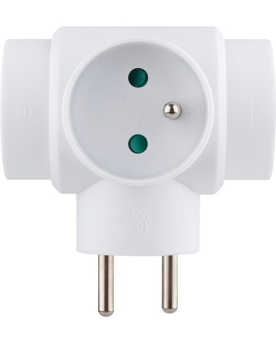 Zásuvka Strend Pro, rozbočovacia, biela, 3x 16 A