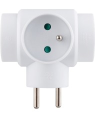 Zásuvka Strend Pro, rozbočovacia, biela, 3x 16 A