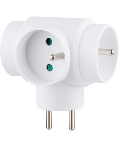 Zásuvka Strend Pro, rozbočovacia, biela, 3x 16 A