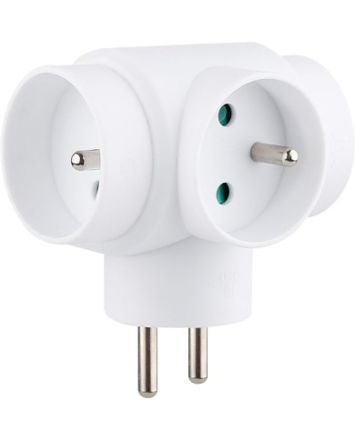 Zásuvka Strend Pro, rozbočovacia, biela, 3x 16 A