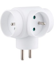 Zásuvka Strend Pro, rozbočovacia, biela, 3x 16 A