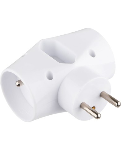 Zásuvka Strend Pro, rozbočovacia, biela, 2x 16 A + 1x 2,5 A