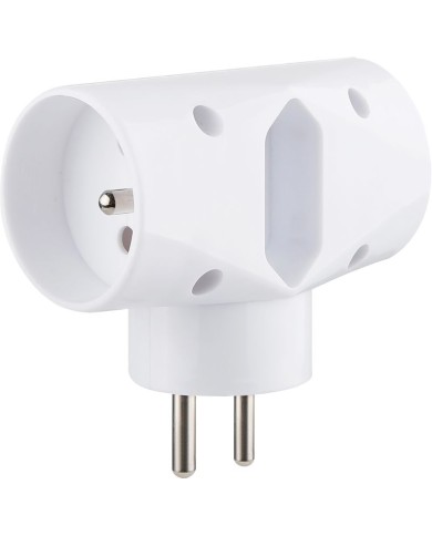 Zásuvka Strend Pro, rozbočovacia, biela, 2x 16 A + 1x 2,5 A