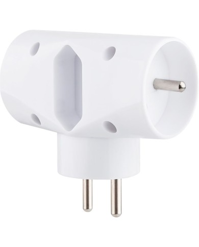 Zásuvka Strend Pro, rozbočovacia, biela, 2x 16 A + 1x 2,5 A