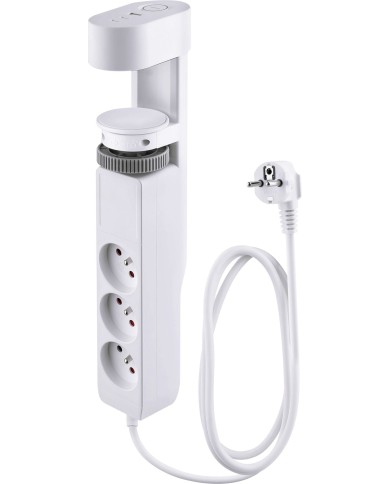 Kábel Strend Pro, L-1,4 m, predlžovací, 6v1, 3x zásuvka, 2x USB-A, 1x USB-C, s upnutím na stôl