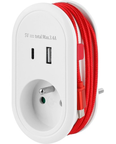 Zásuvka Strend Pro, USB A+C, s USB káblom C