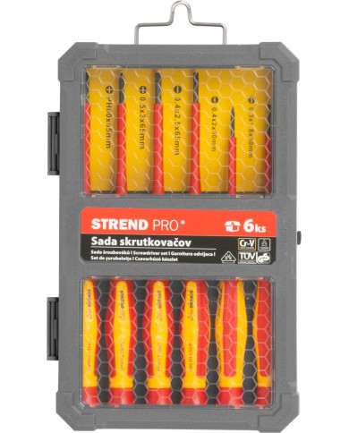 Sada skrutkovačov Strend Pro, VDE 6 dielna, ploché + Phillips, elektrikárske