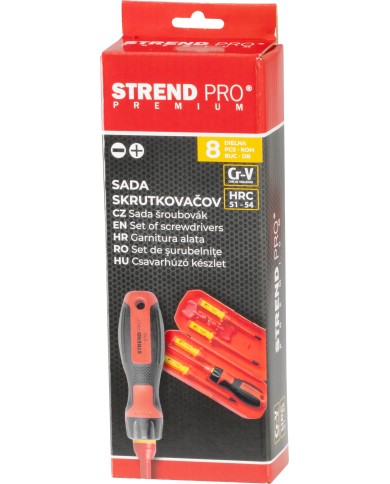 Sada skrutkovačov Strend Pro, VDE 8 dielna, ploché + Phillips, elektrikárske