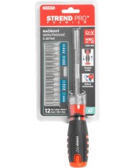 Skrutkovač Strend Pro Premium, sada, s 12 bitmi, torx + ploché + Philips