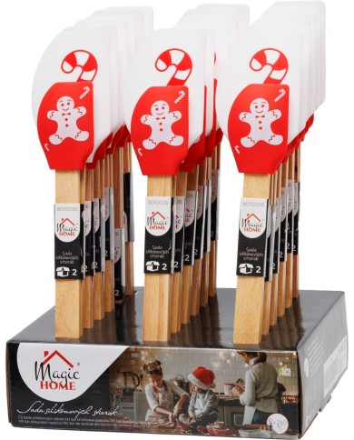 Stierka MagicHome, na pečenie/varenie, vianoce, silikón, červená/biela s potlačou