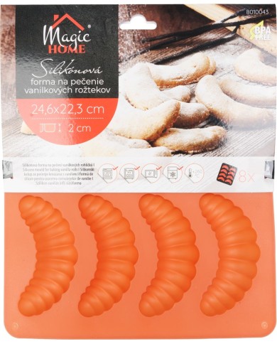 Forma MagicHome, na pečenie, silikónová, na 8 vanilkových rožkov