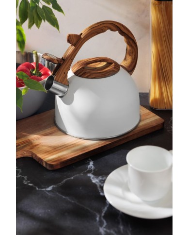 Čajník MagicHome, pískací, biely, 2500 ml