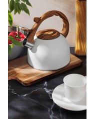 Čajník MagicHome, pískací, biely, 2500 ml