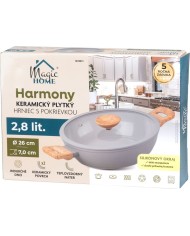 Hrniec MagicHome Harmony, plytký, so sklenenou pokrievkou, 26 cm