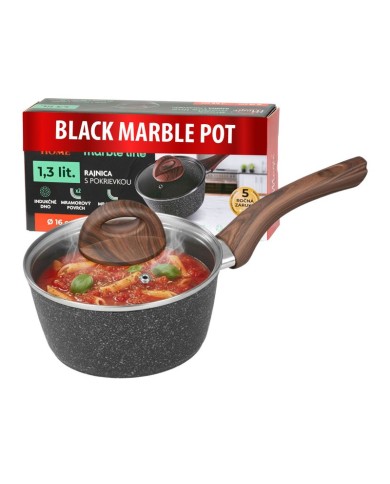 Rajnica MagicHome Black Marble Line, so sklenenou pokrievkou, 16 cm