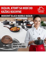 Rajnica MagicHome Black Marble Line, so sklenenou pokrievkou, 16 cm