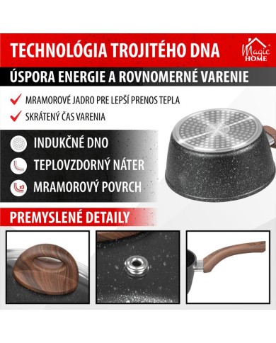 Rajnica MagicHome Black Marble Line, so sklenenou pokrievkou, 16 cm