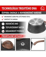 Rajnica MagicHome Black Marble Line, so sklenenou pokrievkou, 16 cm