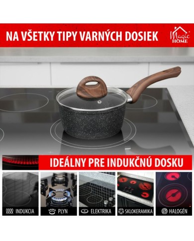 Rajnica MagicHome Black Marble Line, so sklenenou pokrievkou, 16 cm