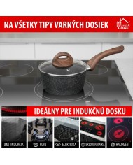 Rajnica MagicHome Black Marble Line, so sklenenou pokrievkou, 16 cm