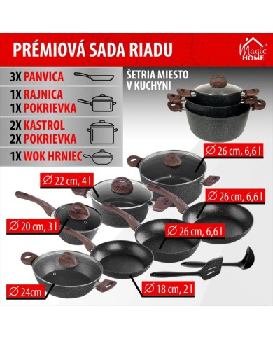 Sada riadu MagicHome Black Marble Line, 13 dielna