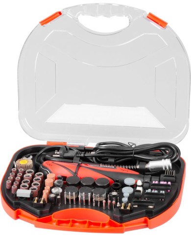 Brúska Strend Pro, mini, priama, vŕtanie a brúsenie, 135 W, s príslušenstvom, 210ks