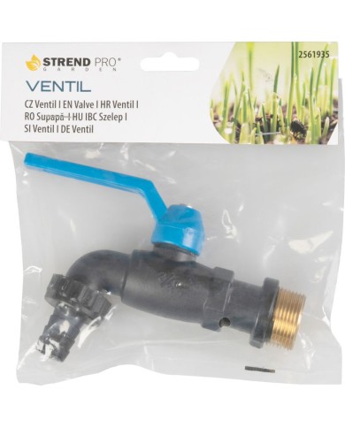Ventil Strend Pro, záhradný, čierny, G3/4", nylon