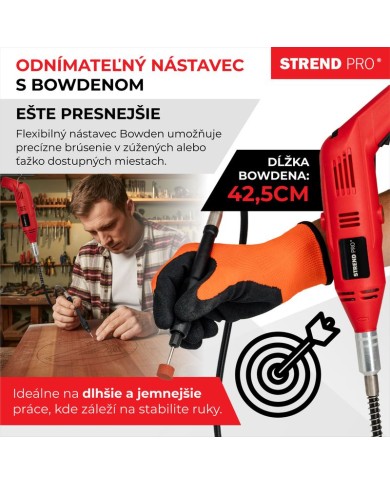 Brúska Strend Pro, mini, priama, vŕtanie a brúsenie, 130 W, s príslušenstvom, 210ks