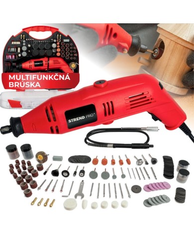 Brúska Strend Pro, mini, priama, vŕtanie a brúsenie, 130 W, s príslušenstvom, 210ks