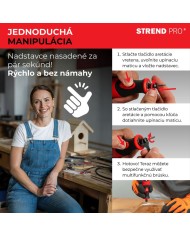 Brúska Strend Pro, mini, priama, vŕtanie a brúsenie, 8 V, 1500 mAh, s príslušenstvom