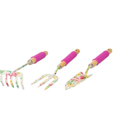 Sada náradia Strend Pro, záhradnícka, 3 dielna, potlač kvetov, Ladies line