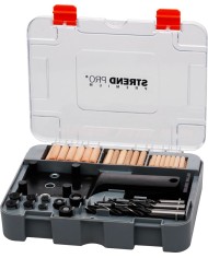 Sada Strend Pro Premium, na vŕtanie otvorov pre kolíkové spoje, pre stolárov, 83 ks