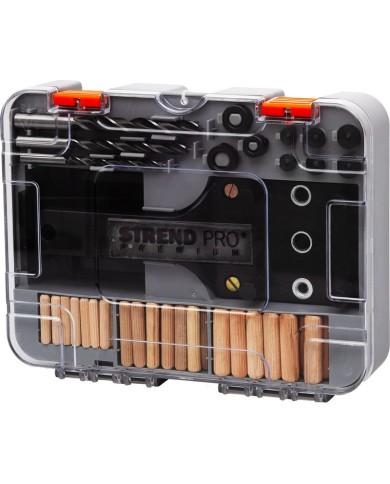 Sada Strend Pro Premium, na vŕtanie otvorov pre kolíkové spoje, pre stolárov, 83 ks