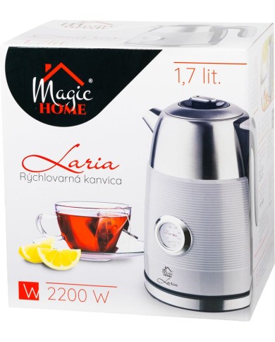 Kanvica MagicHome Laria, 1850-2200 W, 230 V, 50 Hz, 1700 ml, rýchlovarná, s teplomerom