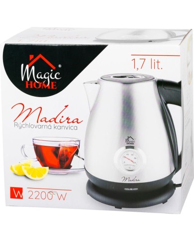 Kanvica MagicHome Madira, 1850-2200 W, 230 V, 50 Hz, 1700 ml, rýchlovarná, s teplomerom
