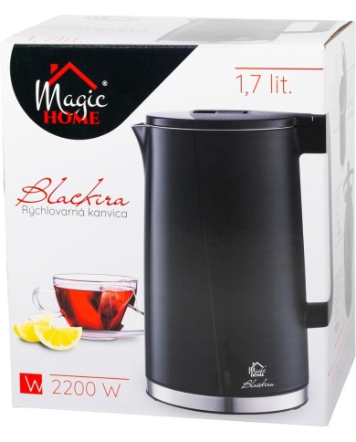 Kanvica MagicHome Blackira, 1850-2200 W, 230 V, 50 Hz, 1700 ml, rýchlovarná