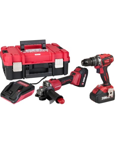 Set Worcraft XCUBE001 ShareSYS Toolbox, skrutkovač CHD-S20LiBA + uhlová brúska CAG-S20LiBS-125 mm, bezuhlíkové, 2x 4.0 Ah akumul