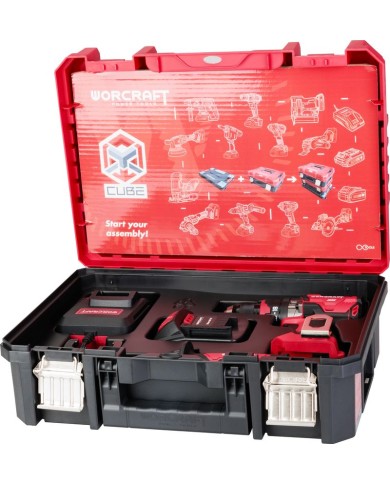 Set Worcraft XCUBE004 ShareSYS Toolbox, bezuhlíkový skrutkovač CHD-S20LiBH, 1x 4.0 Ah akumulátor, 1x nabíjačka